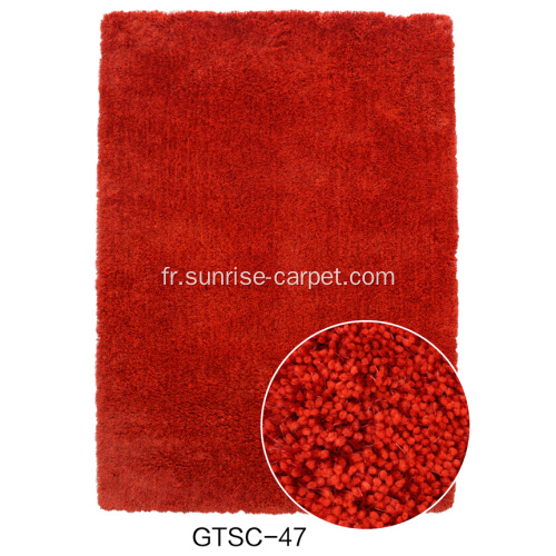 Tapis Shaggy élastique et soie mélangé